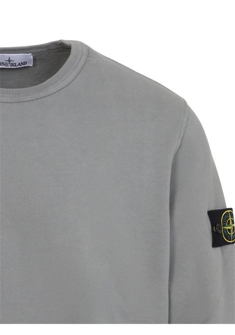 brushed organic cotton fleece sweatshirt man cement STONE ISLAND | K2S15 6100028 S0A20V006B